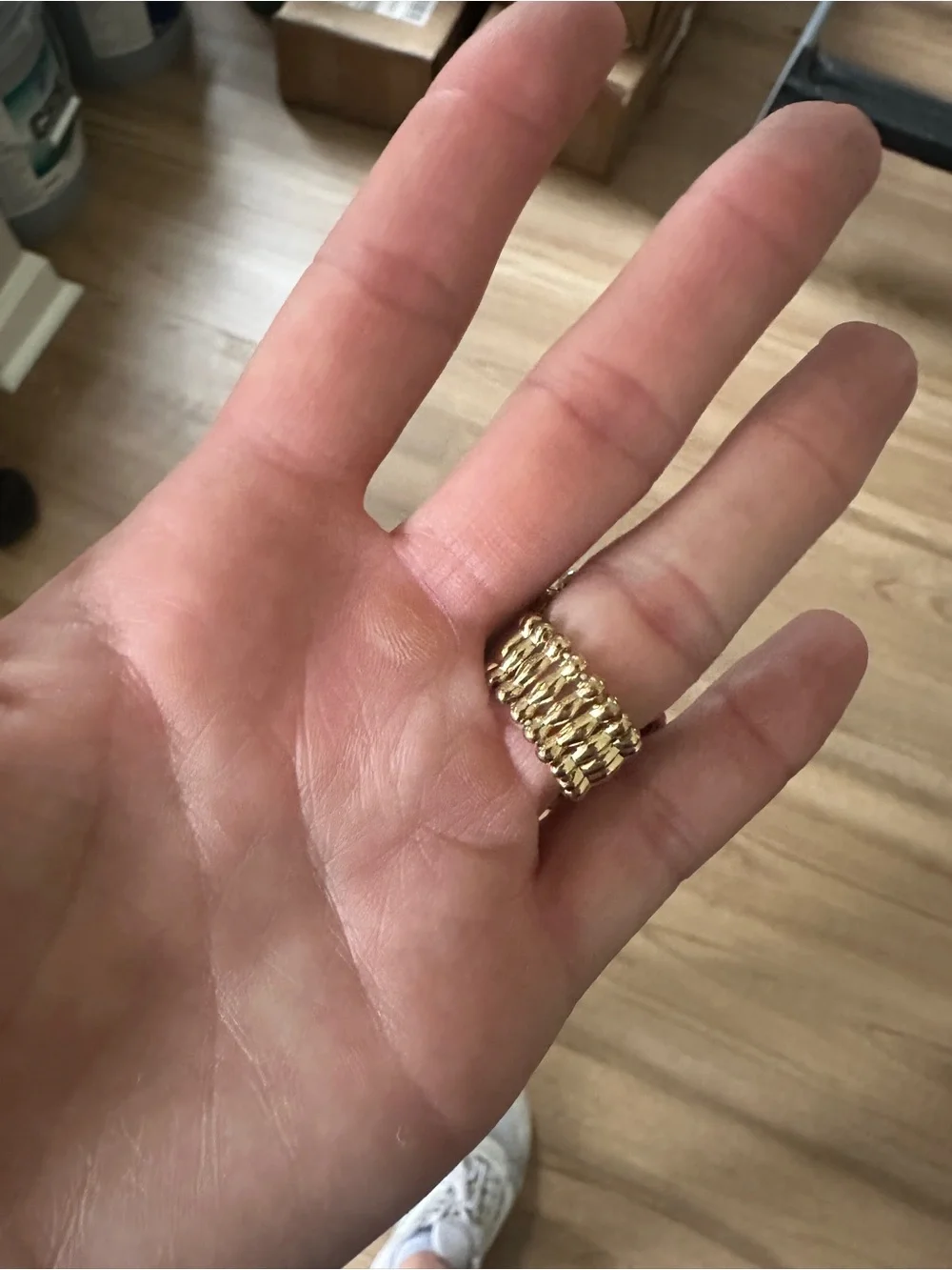 Gold-Tone Pink Cluster Cocktail Ring